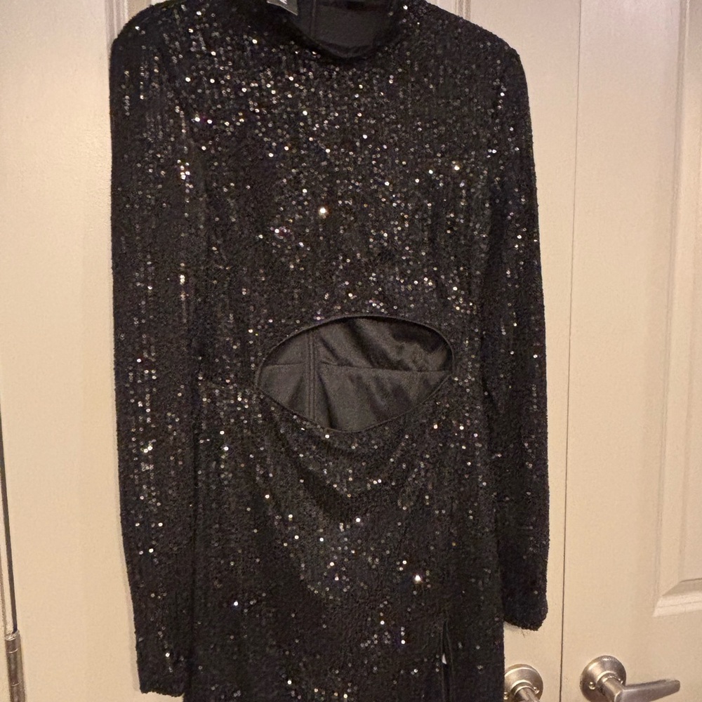 PrettyLittleThing Black Sequin Dress